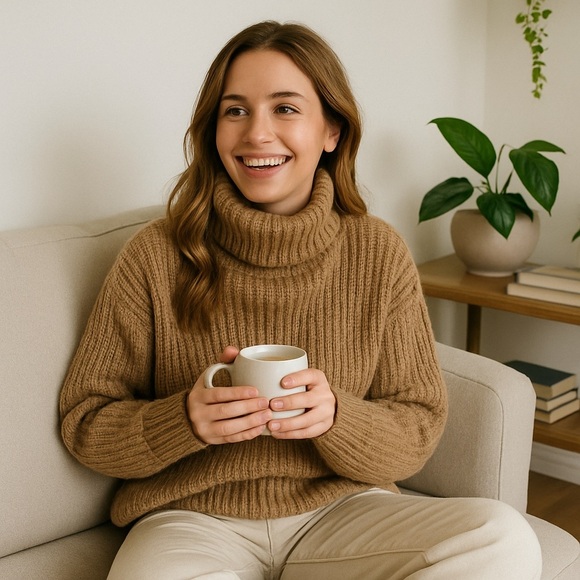 TNA Golden Alpaca Wool Chunky Turtleneck Sweater XS - Picture 2 of 8